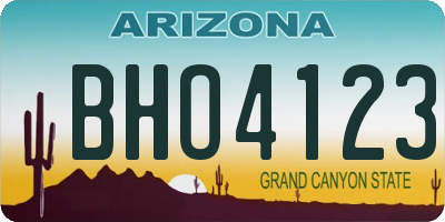 AZ license plate BHO4123