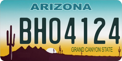 AZ license plate BHO4124