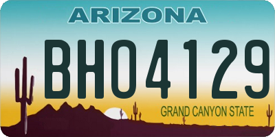 AZ license plate BHO4129