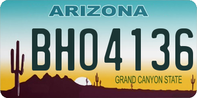 AZ license plate BHO4136