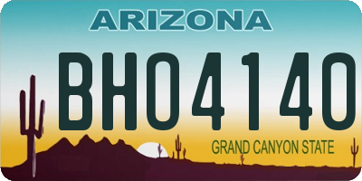 AZ license plate BHO4140