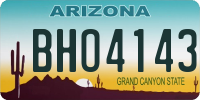 AZ license plate BHO4143