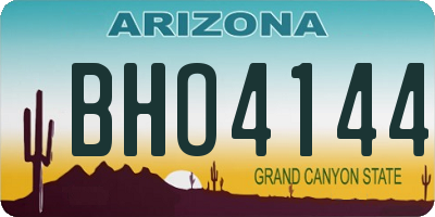 AZ license plate BHO4144