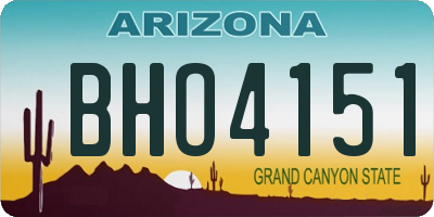 AZ license plate BHO4151