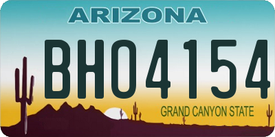 AZ license plate BHO4154