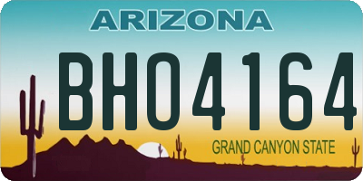 AZ license plate BHO4164