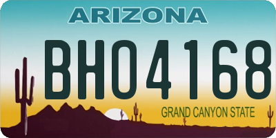 AZ license plate BHO4168