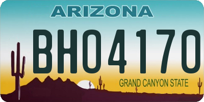 AZ license plate BHO4170
