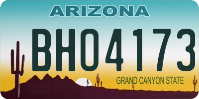 AZ license plate BHO4173