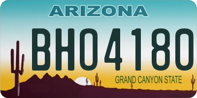 AZ license plate BHO4180