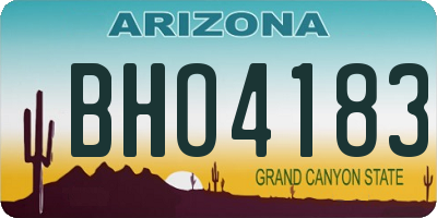 AZ license plate BHO4183