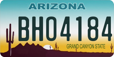 AZ license plate BHO4184