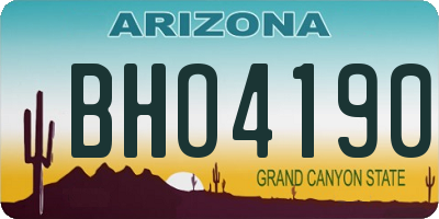AZ license plate BHO4190