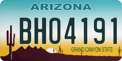 AZ license plate BHO4191