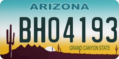 AZ license plate BHO4193