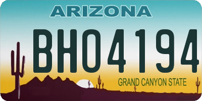 AZ license plate BHO4194