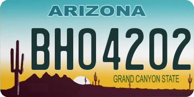 AZ license plate BHO4202