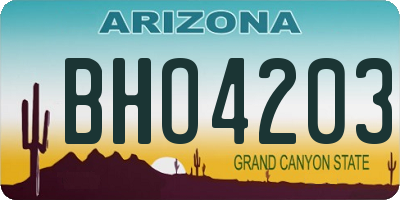 AZ license plate BHO4203