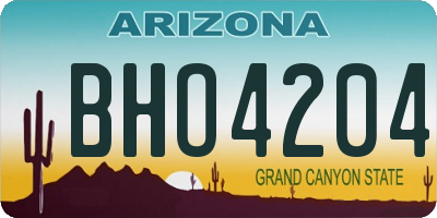 AZ license plate BHO4204