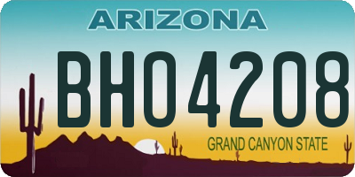 AZ license plate BHO4208