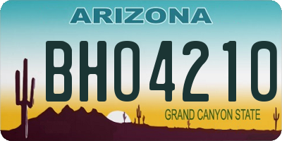 AZ license plate BHO4210