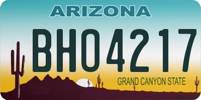 AZ license plate BHO4217