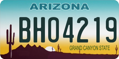 AZ license plate BHO4219