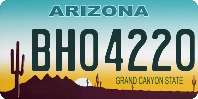AZ license plate BHO4220