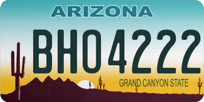 AZ license plate BHO4222