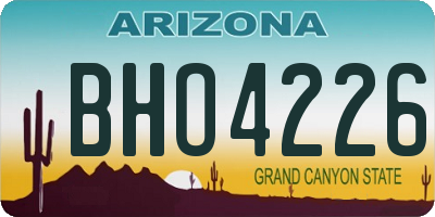 AZ license plate BHO4226