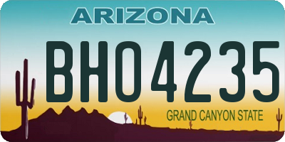 AZ license plate BHO4235