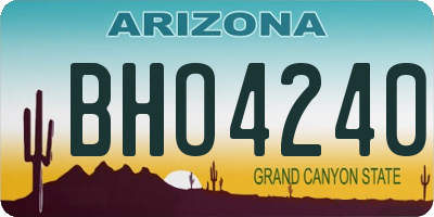 AZ license plate BHO4240