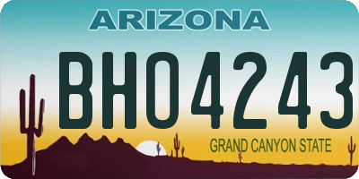AZ license plate BHO4243