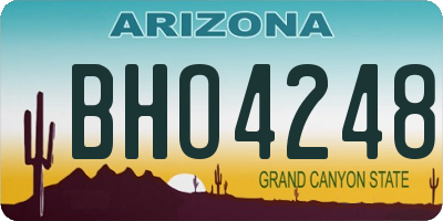 AZ license plate BHO4248