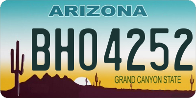 AZ license plate BHO4252
