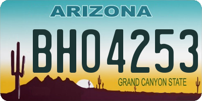 AZ license plate BHO4253