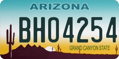 AZ license plate BHO4254