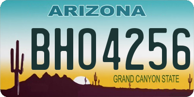 AZ license plate BHO4256