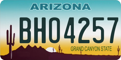 AZ license plate BHO4257