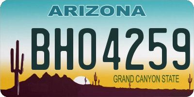 AZ license plate BHO4259