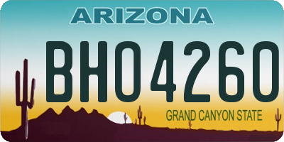 AZ license plate BHO4260
