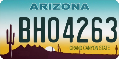 AZ license plate BHO4263