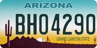 AZ license plate BHO4290