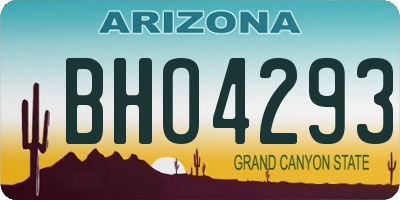 AZ license plate BHO4293