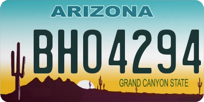 AZ license plate BHO4294