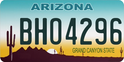 AZ license plate BHO4296