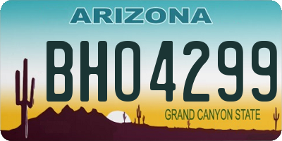 AZ license plate BHO4299
