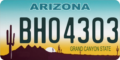 AZ license plate BHO4303