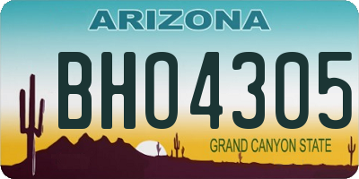 AZ license plate BHO4305