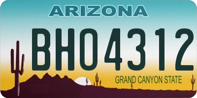 AZ license plate BHO4312